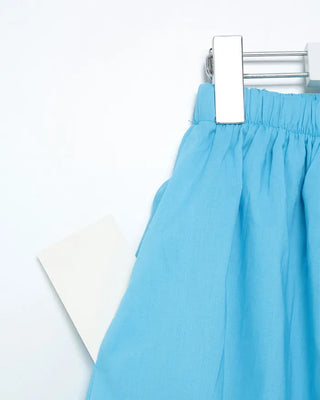Shirred cotton midi skirt