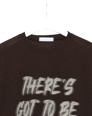 (Unisex) Marker Lettering Knit Half T-Shirt