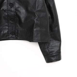 Casual short leather jacket