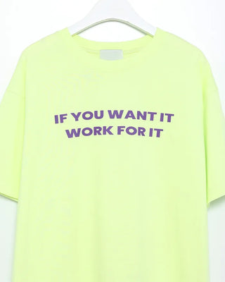 Lettering Layered Hem Half T-Shirt
