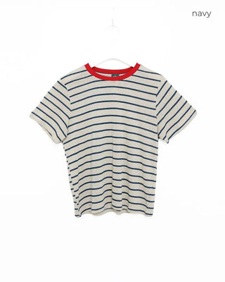 Casual striped short-sleeved T-shirt