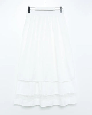 Tulle lace hem easy long skirt