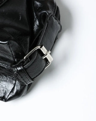 Double rivet belt leather tote bag