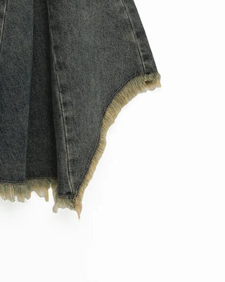 Asymmetrical denim skirt