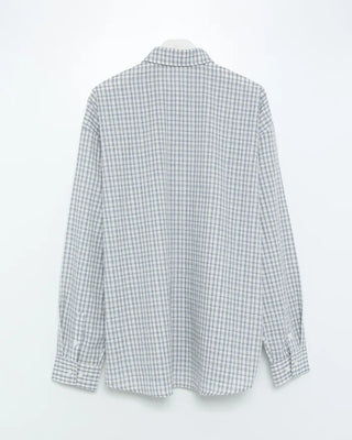 Seersucker check long-sleeved shirt