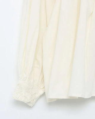 Jacquard lace balloon flare blouse