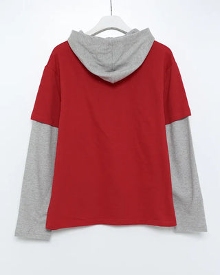 Layered Hooded Long T-Shirt