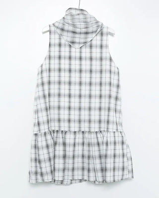 Scarf set check seersucker mini dress