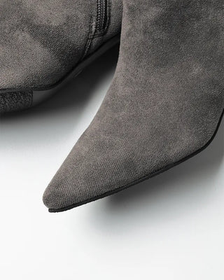 Leather pointed-toe ankle boots