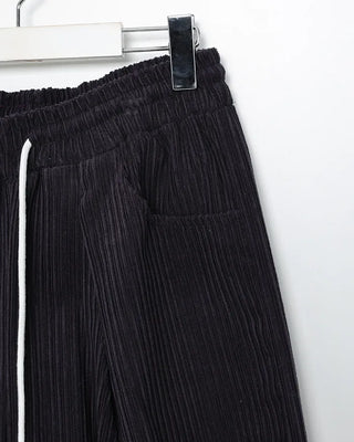 Corduroy wide-leg pants with elastic waistband