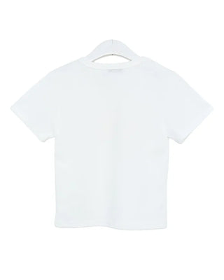 Flower print lettering short-sleeve T-shirt