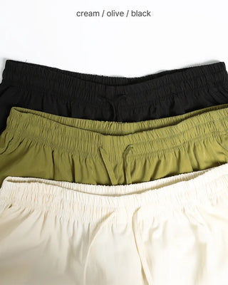 Ice-colored elastic waist pants