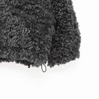 High-neck boa zip-up jacket