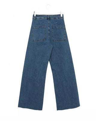 Patch pocket denim pants