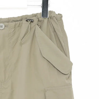 Waist drawstring cargo parachute pants