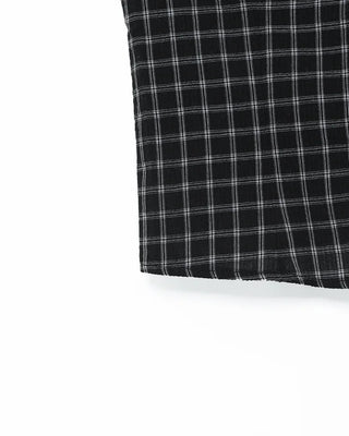 Slim-fit check short-sleeved shirt
