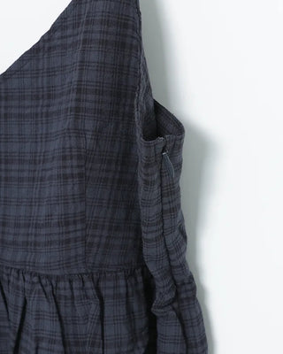 Checked V-neck camisole with peplum silhouette