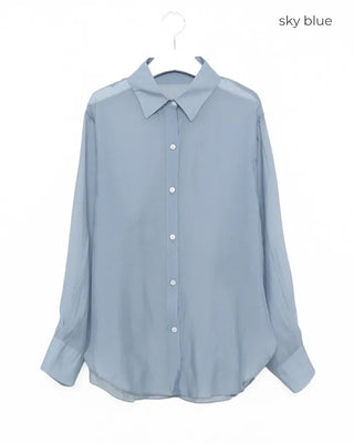 See-through side ribbon shirt