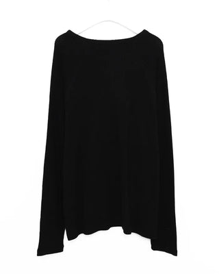 Side-button long-sleeved cut and sew