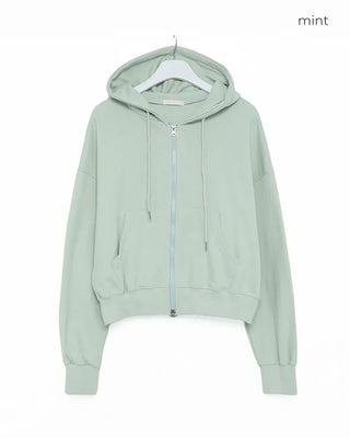 Two-way hooded zip-up