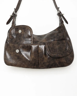 Double pocket leather bag