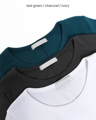 Back panel line short-sleeved T-shirt