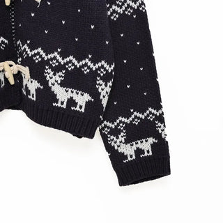 Nordic pattern duffel cardigan