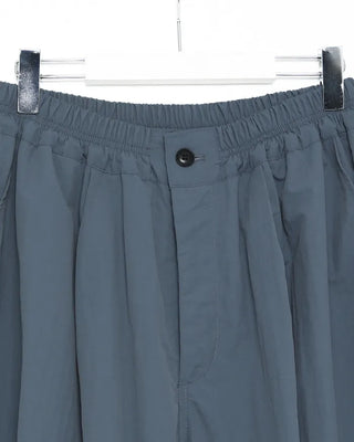 (Unisex) Black Button Elastic Waist Parachute Pants