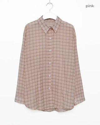 See-through check shirt