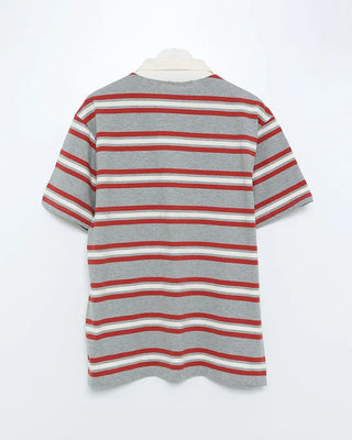 Striped Henley Neck Polo T-Shirt