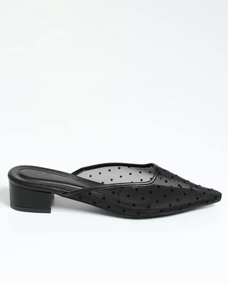 Dot mesh flat shoes