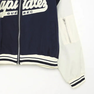 Two-tone varsity jacket