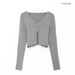 Ribbed two-button cardigan