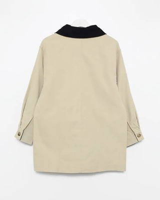 Loose-fit half trench coat