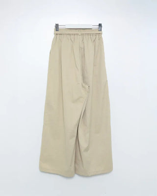 Wide cotton pants with waist belt