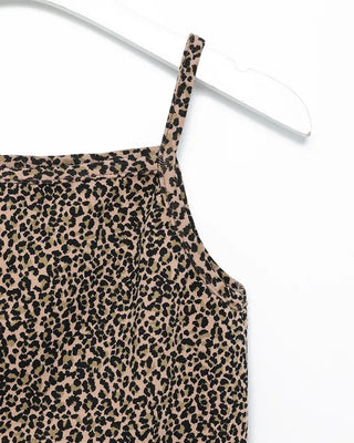 Leopard print semi-cropped camisole