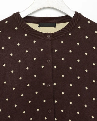 Polka Dot Round Neck Cardigan