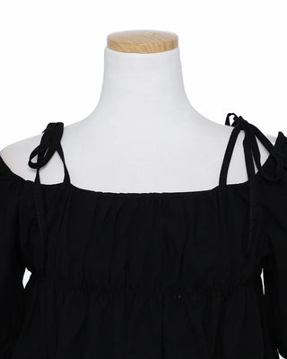Shirred off-shoulder blouse