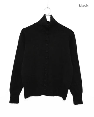 Zip-button knit cardigan