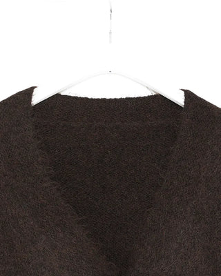 Oversized V-neck wool cardigan