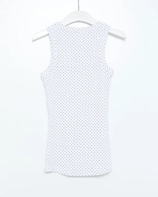 Round neck polka dot sleeveless top
