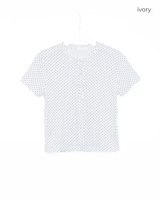 Polka Dot Short-Sleeved Cardigan