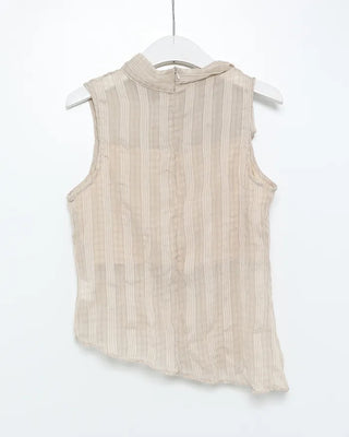 Mock neck ribbon string sleeveless