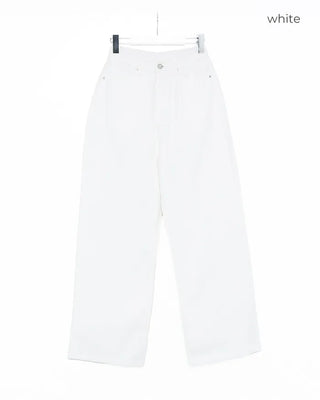 Wide-leg denim jeans with rear pockets