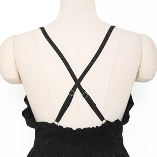 Black sleeveless mini dress