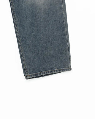 Vintage distressed wide-leg denim pants