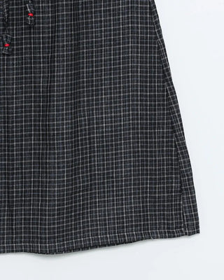 Checkered midi skirt with waist string