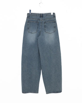 Three Vintage Distressed Wide Denim Pants
