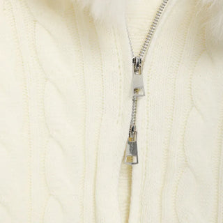 Fur Hood Cable Knit