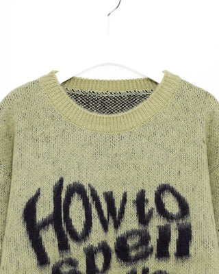 Heart Lettering Hair Loose Sweater